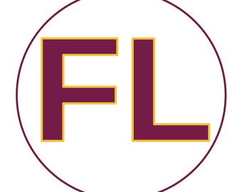 Florida | Stickers | State | FL | Letter ID | Garnet | 1&quot;(48), 1.75&quot;(20), 2.25&quot;, 3&quot;, 4.5&quot;, 5.5&quot; Circle/Starburst Stickers Avail. | Seminoles