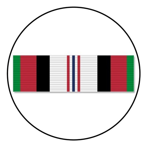 Afghanistan Campaign Ribbon | Stickers | Military Award | 2.25", 3", 4.5" Circle Stickers Available | Military | Award