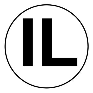 Illinois | Stickers | Staat | IL | 2 Letter-ID | Zwart | 1"(48), 1,75"(20), 2,25", 3", 4,5", 5,5" Cirkel/Starburst-stickers beschikbaar