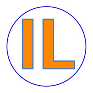 Illinois | Stickers | Staat | IL | 2 Letter-ID | Oranje | 1"(48), 1,75"(20), 2,25", 3", 4,5", 5,5" Cirkel/Starburst-stickers beschikbaar. | Ilini