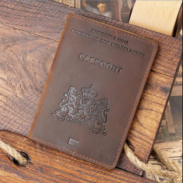 Couverture de passeport Pays-Bas, couverture de passeport, couverture de passeport personnalisée, cadeaux de mariage pour le voyage