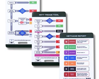 Major Incident Card Bundle | Tst, Mitt And Methane Reference Cards | Lanyard Tools For Paramedics, Hart And Emergency Responders