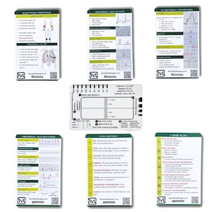 Ecg Reference Cards For Paramedics, Nurses & Students — 7-Card Pocket Study Bundle | Interpretation, Rhythms  Electrode Placement