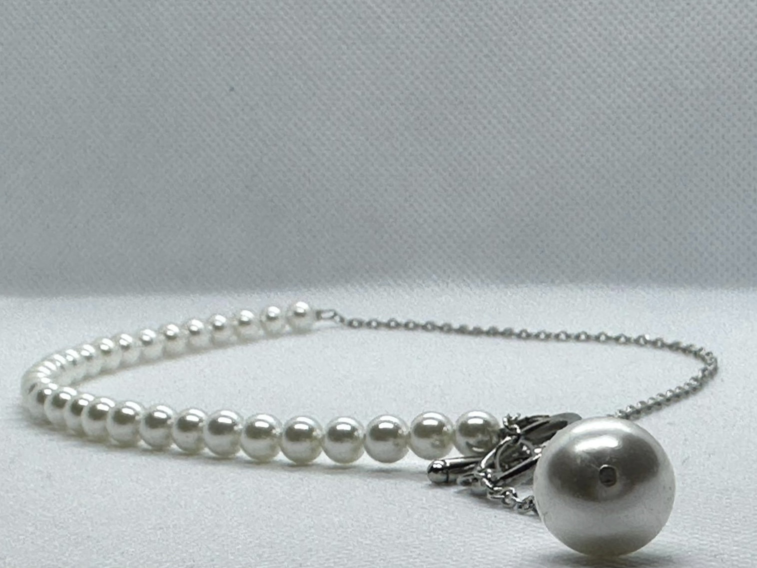 Collier Perles Imitation Majorca - Fermoir En Vermeil Argent 925 - Occasion Bon état