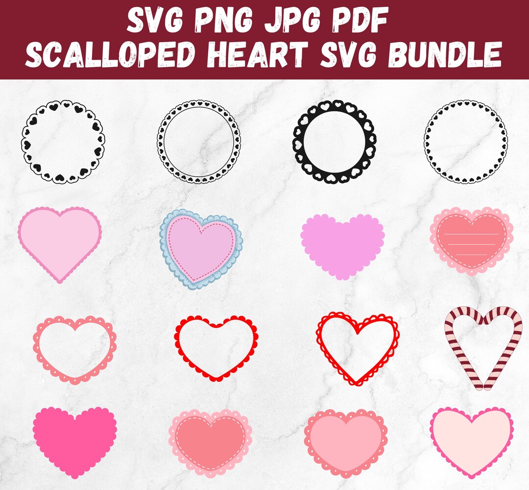 Scalloped Heart Svg, Scalloped Svg, Scalloped Heart Svg,. Scalloped ...
