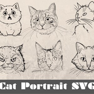 Cat Pet Portrait, Customized pet vector, Pet art, Girlfriend present (Head to chest), Instant Download, portrait SVG