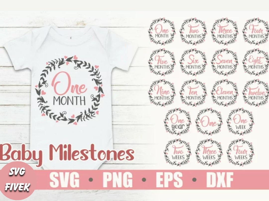 Baby Milestone Rounds SVG Bundle Flower Baby Rounds - Etsy UK