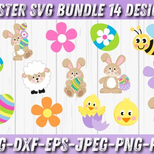Easter SVG Mega Bundle, Easter svg, Easter bunny svg, Bunny svg, Rabbit svg  dxf cut files, Easter Egg silhouette svg, Bunny vector