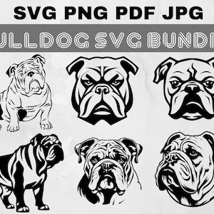 Bulldog SVG, bulldog Clipart, Files for Cricut Bulldog svg, Bulldog SVG Silhouette, Dog SVG, instant download