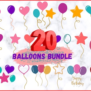 Luftballons Bundle, Ballon Cut-Datei, Geburtstag Ballons svg, Ballons Clipart, Heißluftballon SVG, Ballon Kunst, Silhouette, digitaler Download