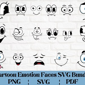 Cartoon Faces Svg, Emoji Faces Svg, Eyes Svg, Cute Faces Svg, Emoji Clipart, Funny Face Svg, Cartoon Clipart, Faces Svg, Cartoon Vector