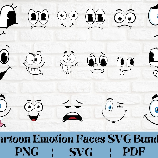 Cartoon Faces Svg, Emoji Faces Svg, Eyes Svg, Cute Faces Svg, Emoji Clipart, Funny Face Svg, Cartoon Clipart, Faces Svg, Cartoon Vector