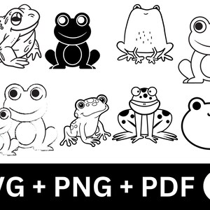 Frosch SVG, süßer Frosch SVG, Frosch Clipart, Frosch Silhouette, Baby Frosch SVG, Frosch Kontur svg, Baby Frosch SVG, digitaler Download