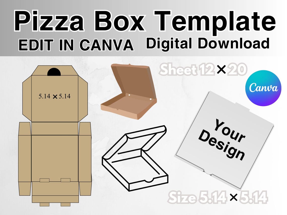 Printable Pizza Box Template, DIY Pizza Party Box, Pizza Slice Box Template, Custom Pizza ...