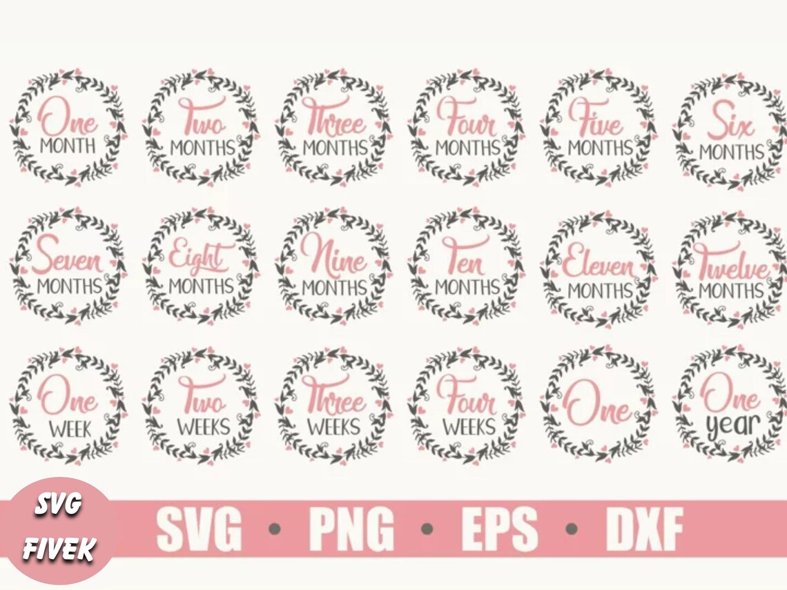 Baby Milestone Rounds SVG Bundle Flower Baby Rounds - Etsy UK