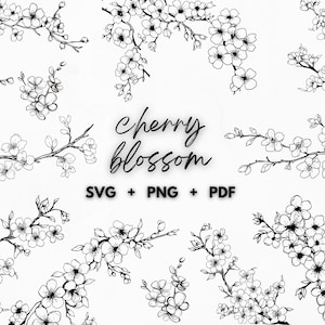 Kersenbloesem Svg, kersenbloesem Png, kersenbloesem Clipart, Svg-bestanden voor Cricut, roze bloemen Svg, Instant Download