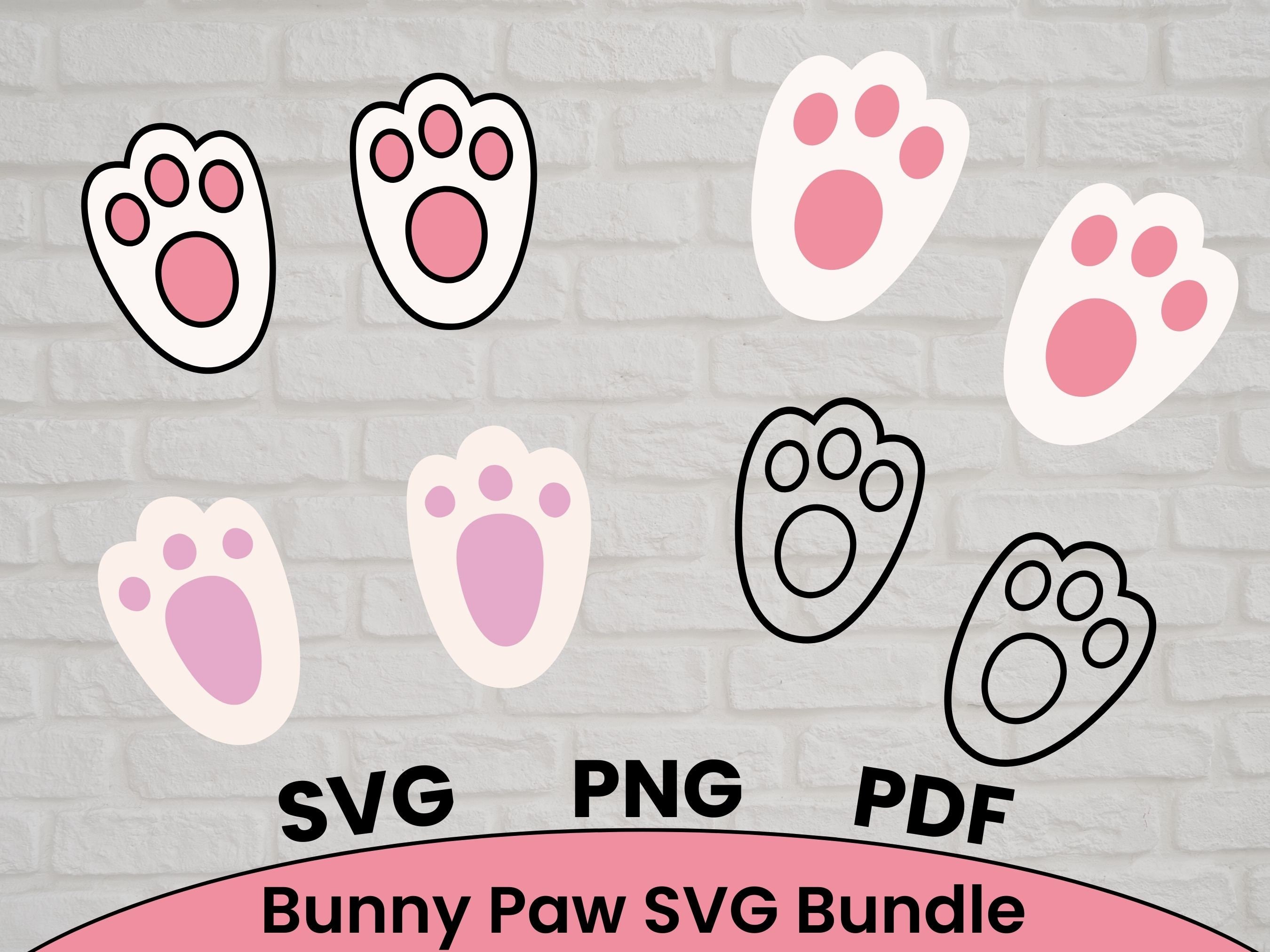 Easter Bunny Paw, Bunny Paw Svg, Instant Download, Bunny Footprint ...
