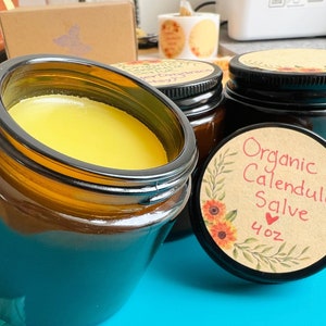 Organic Calendula Salve 4oz: Unscented + Handmade