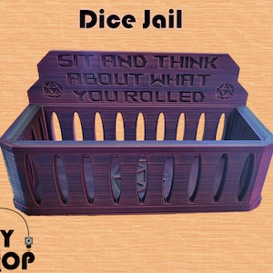 Dice Jail TTRPG Funny Timeout Box D20 DnD Dungeons And Dragons Pathfinder Table Top RPG image 1