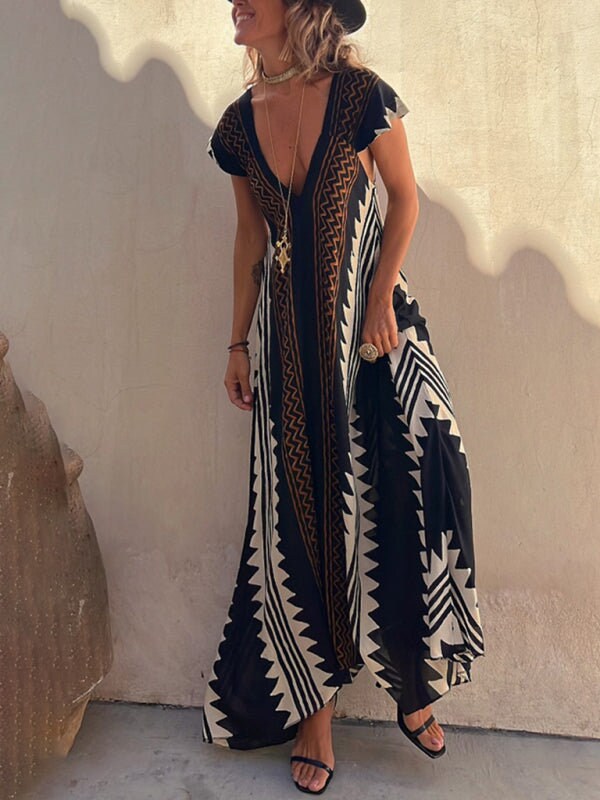 Shannon Bohemian Aztec Print Maxi Dress - Etsy