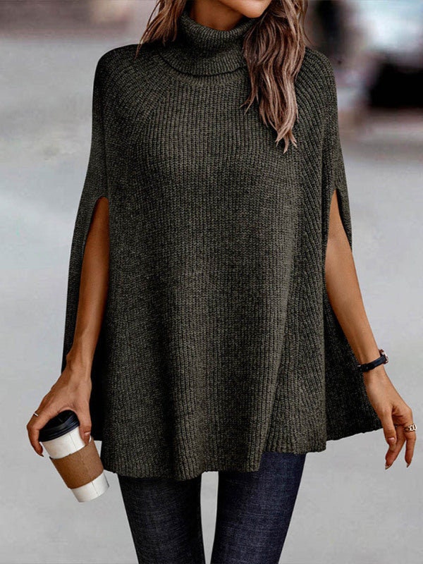 HYKE ハイク RIBBED TURTLENECK SWEATER CAPE | bjland.ws