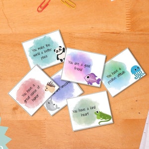 45 vriendelijkheidskaarten Affirmatiekaarten inspirerend Lunchbox Printable Notes for Kids motiverend