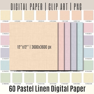 Carta digitale in lino pastello da 60, trame di lino pastello, carta scrapbook in lino pastello arcobaleno, sfondi in tessuto di tela per uso commerciale