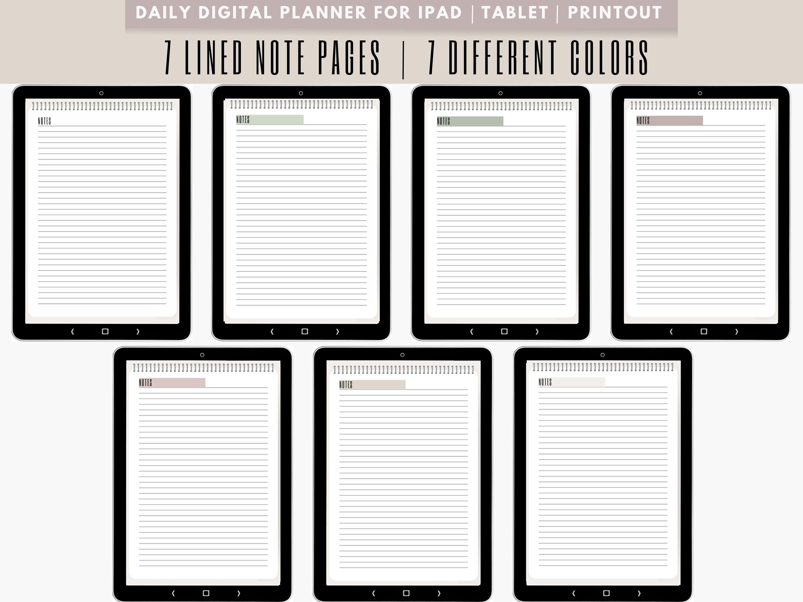 Undated Digital Planner Goodnotes Daily Planner Minimalist Planner