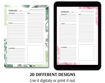 Mall för minimalistisk att-göra-lista: Digital daglig planerare (PDF)