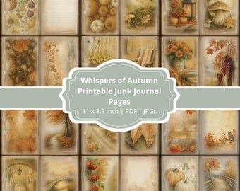 Watercolor Autumn Junk Journal Kit: Vintage Printable Pages (PDF) - Etsy