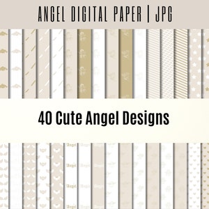 40 Angel Digital Paper Pack Nahtlose Muster Hintergründe Scrapbook Papier Textur Printable Kommerzieller Gebrauch