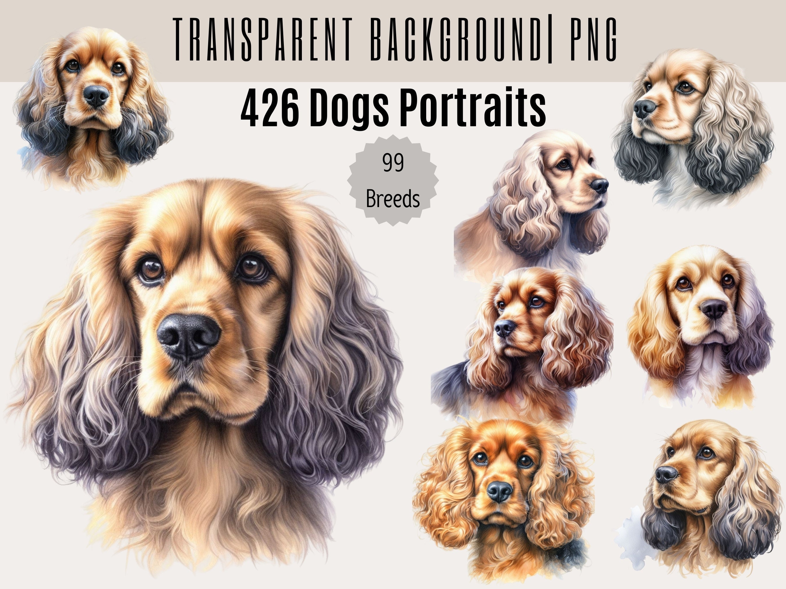Watercolor Dog Clipart Bundle: 426 Dog Breeds PNG (digital Download) - Etsy