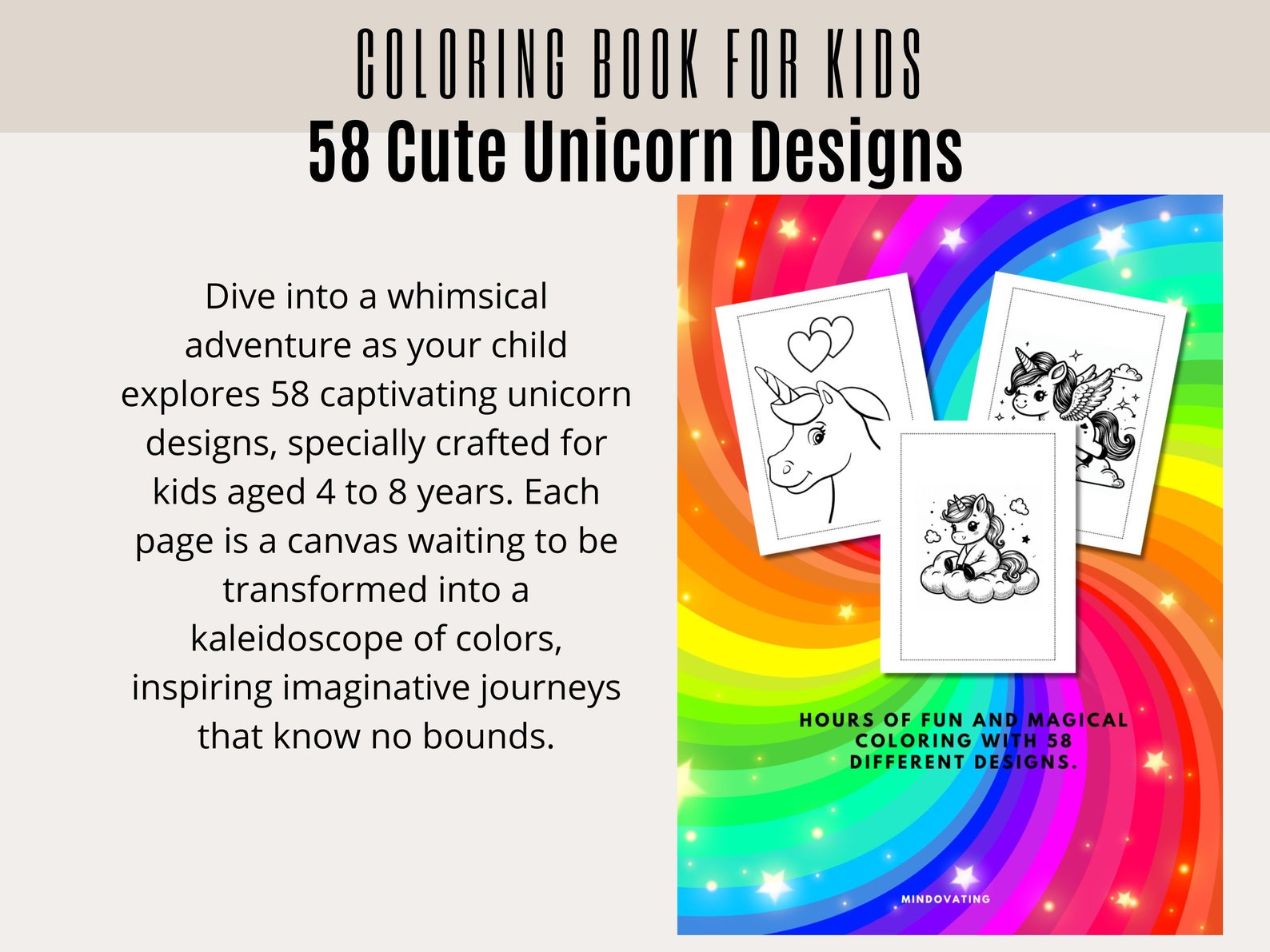 Cute Unicorn Coloring Pages for Kids, Unicorn Printables, Printable Coloring Pages for Kids ...