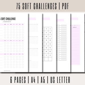 Pacchetto 75 Soft Challenge Tracker: definizione degli obiettivi, pianificazione delle abitudini e dei pasti (download digitale)