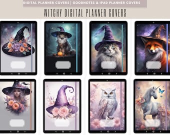Witchy Digital Planner Covers: Goodnotes & iPad Covers (PNG)