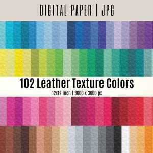 102 papeles digitales con textura de cuero, papel digital de cuero con descarga instantánea para uso comercial, papel para álbumes de recortes con textura de cuero arcoíris