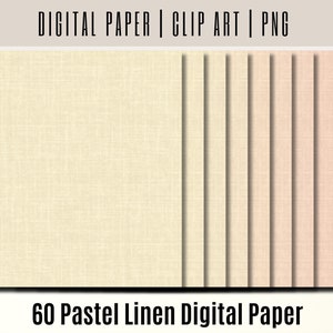 May include: 60 digital papers featuring a pastel linen texture in various shades of cream and pink.  The papers are perfect for scrapbooking, card making, and other craft projects.