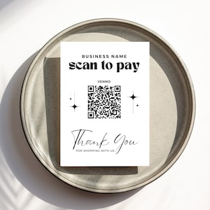 Szablon skanowania do płatności Kod QR Podpis Biznes Venmo CashApp Podpis Media społecznościowe Kod QR Wyświetlanie metody płatności Podpis klienta QR Podpis