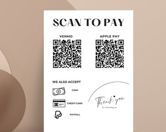 Editable Scan to Pay Card Editable Canva Template QR Code - Etsy