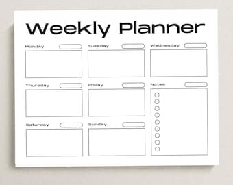 Weekly Planner Printable Landscape Minimalist Weekly Schedule, Week at a Glance, Weekly Organizer, Office Planner, Desk Planner, A4/Letter