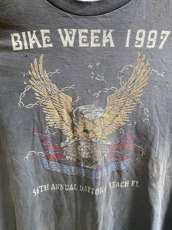 Vintage Biker T-Shirt, Vintage Biker Shirt, 90s - image 3
