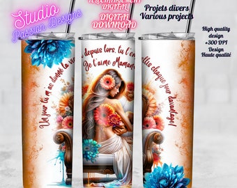 Mom - Given life - Breastfeeding - Quote - IN FRENCH - Inspiring - Wrap Tumbler 20oz Straight - Digital download - PNG - Various projects -