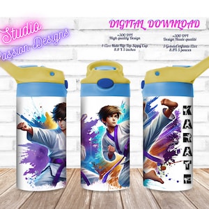 Karaté kid - Karaté poses - Sport - Gobelet enfant 12oz -Kid tumbler 12oz- PNG - Wrap - Digital Download - Téléchargement digital