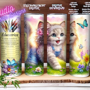 Éducatrice- Petite enfance - Garderie - Chaton - Maternelle - Valeur Nutritive- Digital  Download - Projets divers  - PNG -EN FRANÇAIS -