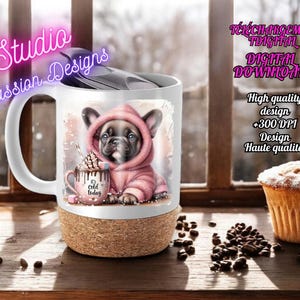 Cute dog Carlin pug- It's cold today -Hot chocolate - Marshmallows -Tumbler-Wine -Mug -Gobelet-Shirt-Digital Download+300dpi -