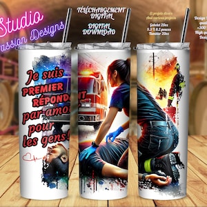 Premier répondant - First responder- Emergency - Urgence - Tumbler 20oz - Gobelet 20oz - Tasse- Mug -  PNG - Digital Download - En français