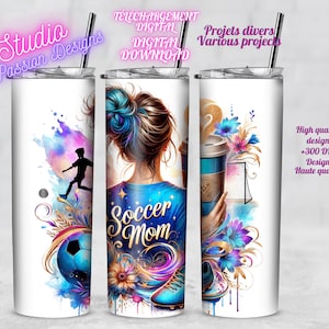 Soccer Mom - Coffee - Café - Ballon de Soccer Ball - Amazing - Magenta - Tumbler - Wine - Mug - Gobelet - Vin - Tasse -PNG- Digital Download