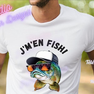 Poisson - Pêche - Vacances - J'm'en fish - Drôle - Humour - SUBLIMATION - Téléchargement digital- PNG - Clipart