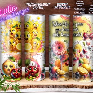 Limonata - Quando la vita ti dà limoni - Ispirante - INGLESE - Bicchiere/Bicchiere/Tazza - Camicia - PNG - Sublimazione