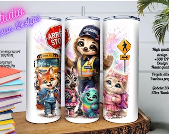Brigadier - Lazy Girl - School - In French - Stop - Students - Cat - Monster - Zebra - Fox - PNG - SUBLIMATION - Digital Download